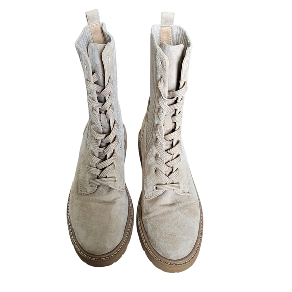 Sam Edelman Suede Boots Womens Lydell Lace Up Ankle Combat Boot In Khaki Brown - Picture 9 of 9